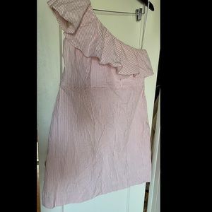 J. Crew One Shoulder Seersucker Dress